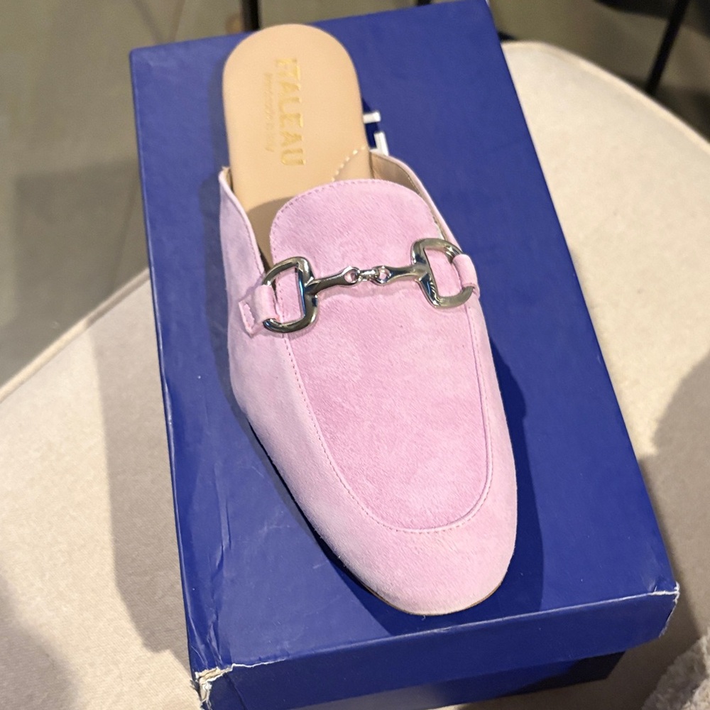 Elegant Pink Suede Mules